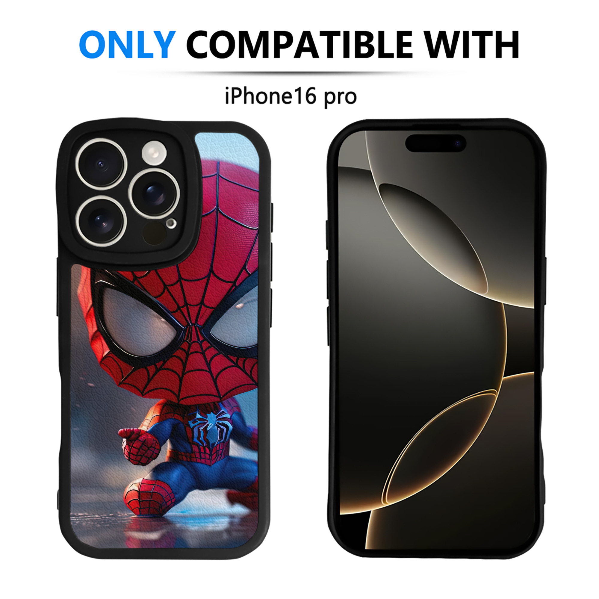 （画像用） Spider Man スパイダーマン 【iPhone 16シリーズ対応】シリコンスマホケース（レザー調） 材質：シリコン